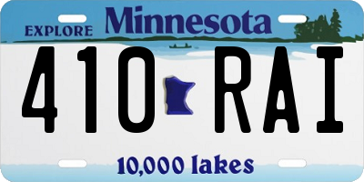 MN license plate 410RAI