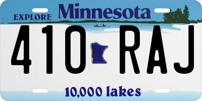 MN license plate 410RAJ