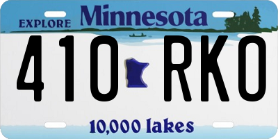 MN license plate 410RKO