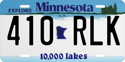 MN license plate 410RLK