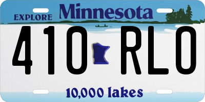 MN license plate 410RLO