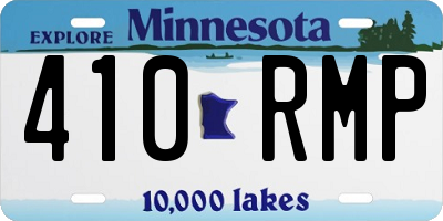 MN license plate 410RMP