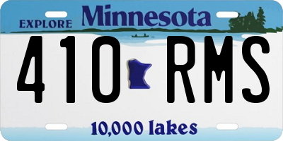MN license plate 410RMS