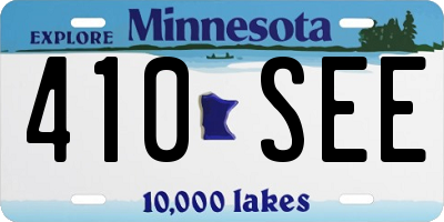 MN license plate 410SEE