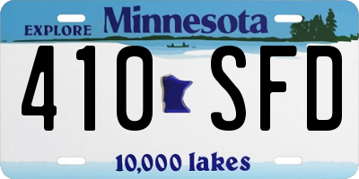 MN license plate 410SFD