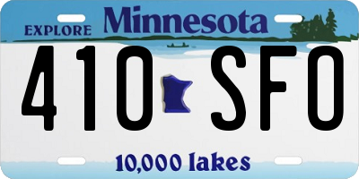 MN license plate 410SFO