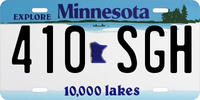 MN license plate 410SGH