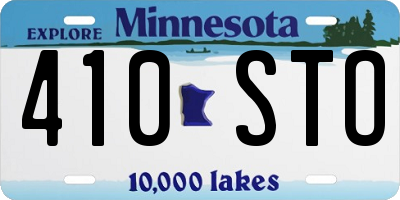 MN license plate 410STO