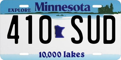 MN license plate 410SUD