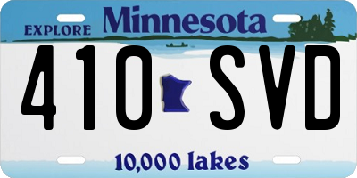 MN license plate 410SVD