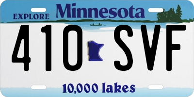 MN license plate 410SVF