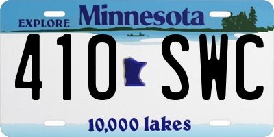 MN license plate 410SWC