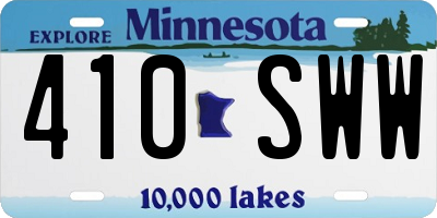 MN license plate 410SWW