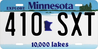 MN license plate 410SXT