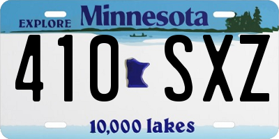 MN license plate 410SXZ