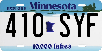 MN license plate 410SYF