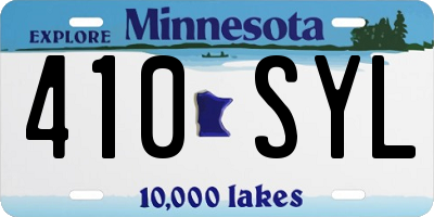 MN license plate 410SYL