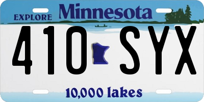 MN license plate 410SYX