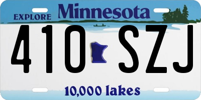 MN license plate 410SZJ