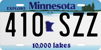 MN license plate 410SZZ