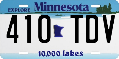 MN license plate 410TDV