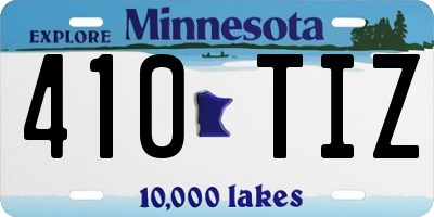 MN license plate 410TIZ