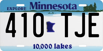 MN license plate 410TJE