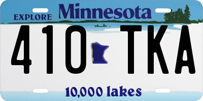 MN license plate 410TKA