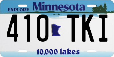 MN license plate 410TKI