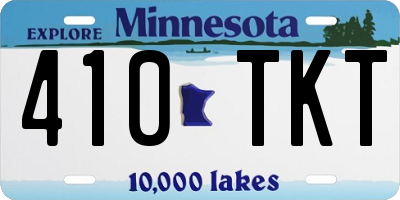 MN license plate 410TKT