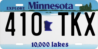 MN license plate 410TKX