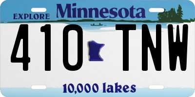 MN license plate 410TNW