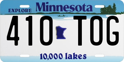 MN license plate 410TOG