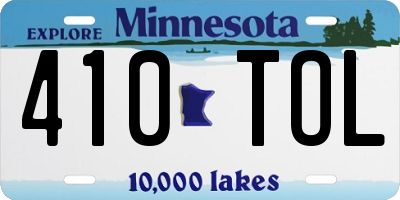 MN license plate 410TOL