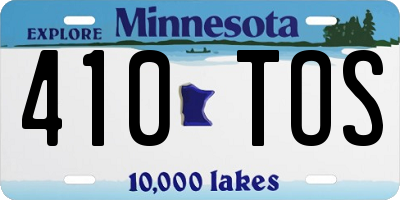 MN license plate 410TOS