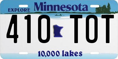MN license plate 410TOT