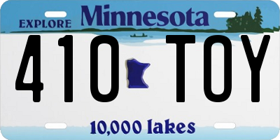 MN license plate 410TOY