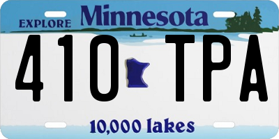 MN license plate 410TPA