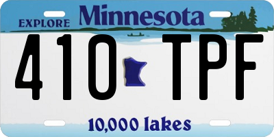 MN license plate 410TPF