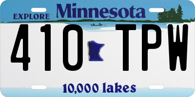 MN license plate 410TPW