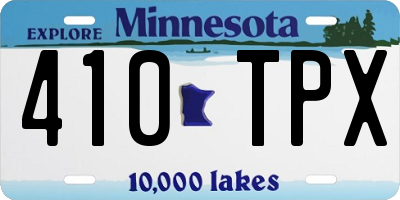 MN license plate 410TPX