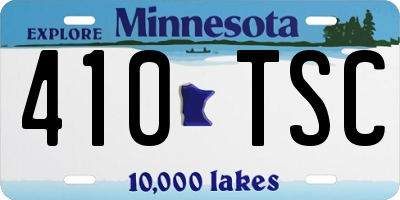 MN license plate 410TSC