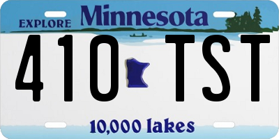MN license plate 410TST