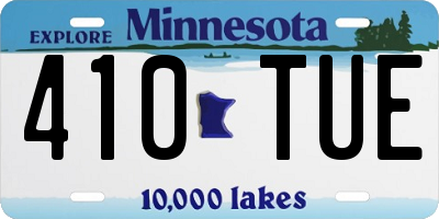 MN license plate 410TUE