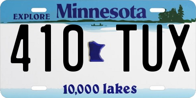 MN license plate 410TUX
