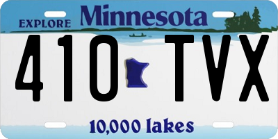 MN license plate 410TVX
