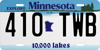 MN license plate 410TWB
