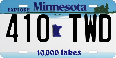 MN license plate 410TWD
