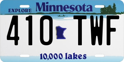 MN license plate 410TWF