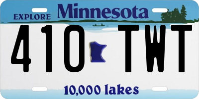 MN license plate 410TWT